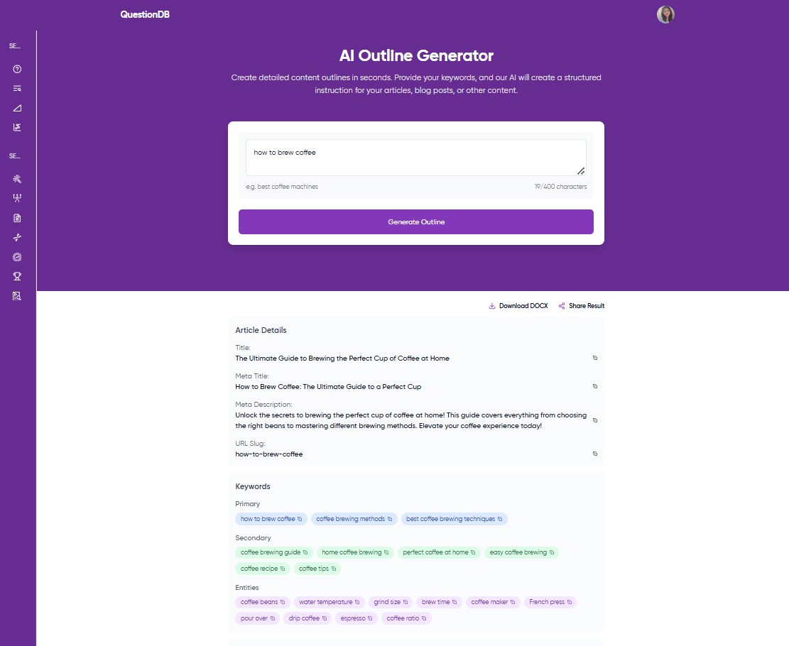 AI SEO Article Outline Generator - Image 5